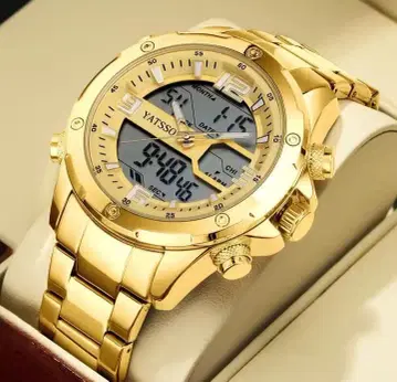 YATSSO 골드 손목시계 디지털/아날로그