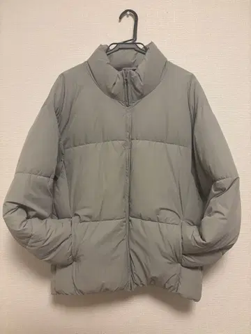 그레이 박스 실루엣 다운 자켓 (충전솜)