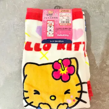 헬로키티 페이스 타월 2장 세트 34 x 80cm 시마무라 아베일