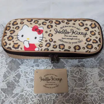 헬로키티 레오파드 무늬 펜 케이스