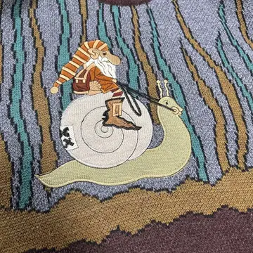 패턴 니트 올 패턴 레트로 더스티 컬러 멋스러운 사람 패턴 자수