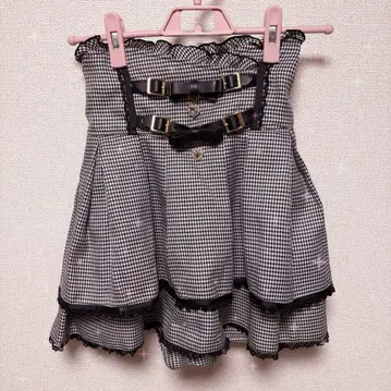 새상품급 리즈리사 2단 리본 벨트 치마바지 그레이