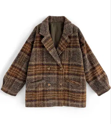 새상품급 GRL 체크 무늬 더블 버튼 코트[snk977]