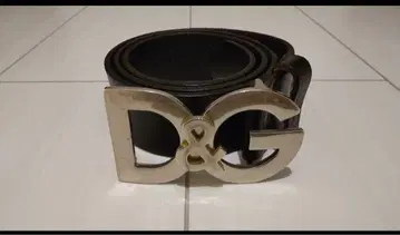 D&G 로고 버클 블랙 가죽 벨트