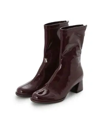 Mila Owen 청키힐 스트레치 숏부츠 보르도