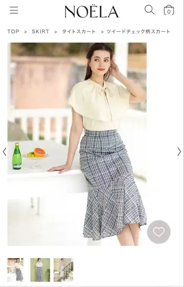 [ 새상품 택 포함 ] Noela 트위드 체크 무늬 스커트