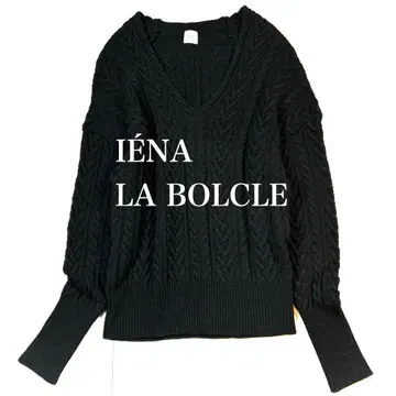 새상품급 이에나 러브르클 깔끔한 V넥 아란 니트 케이블 짜임