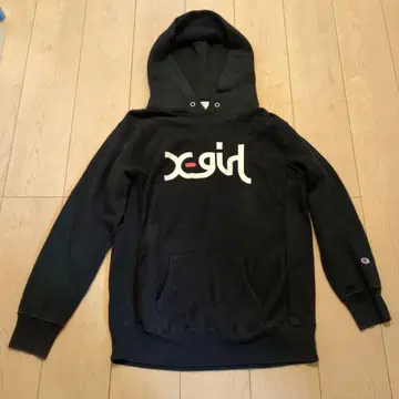 [ x-girl & 챔피온 ] 후드 부착 속기모 후드티 남성용 M 사이즈
