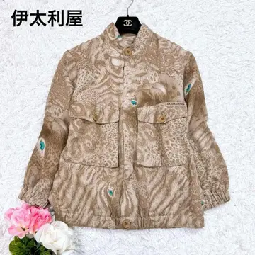 [ 새상품급 ] 이타리야 GK 컬렉션 표범 무늬 블루종 자켓 애니멀 무늬