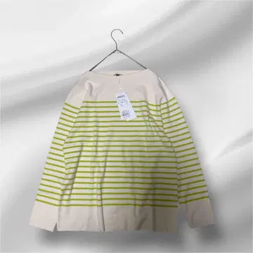 빅 사이즈! 새상품 23구 보더 코튼 캐시미어 니트 44