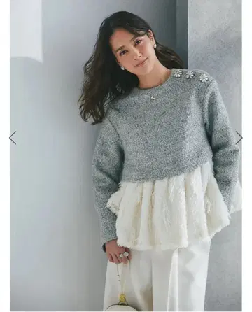 페더얀 레이어드 울 상의 (그레이)