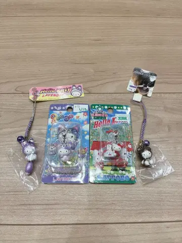 [ 묶음 판매 ] 홋카이도 한정 지역 한정 스트랩 참 헬로키티 4개