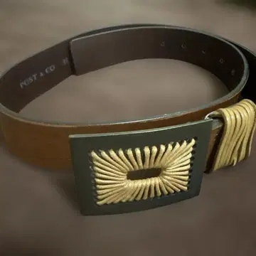 POST & CO 본가죽 브라운 벨트 85