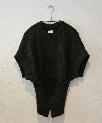 Deco depuis 1985 블랙 케이블 짜임 니트 베스트