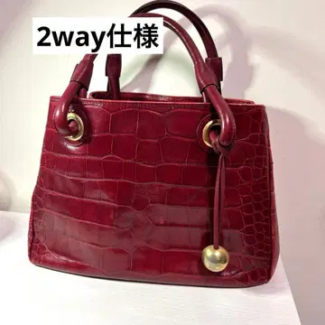 훌라 핸드백 빨간색 천연 가죽