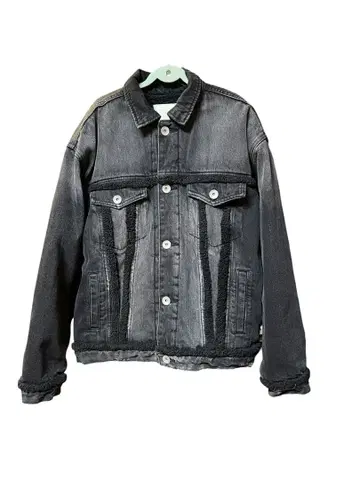 GYDA 보아 데님 자켓 그레이 데미지 가공