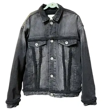 GYDA 보아 데님 자켓 그레이 데미지 가공
