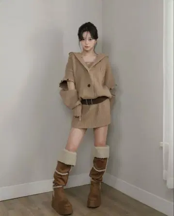 Darich 로우웨스트 디자인 니트 원피스 FL