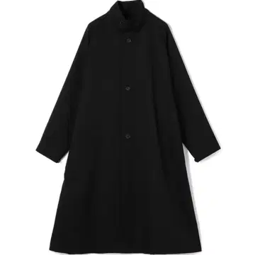 CABaN 울 개버딘 스탠드 카라 코트 블랙 xs