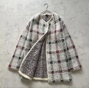 띠어리 니트 코트 울 알파카 모헤어 화이트 아우터 theory 겨울