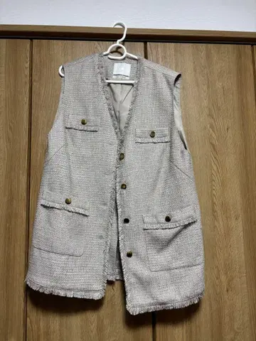 crie conforto 프린지 트위드 베스트