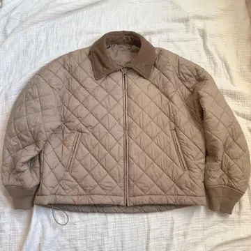 유니클로 C 퍼프 테크 블루종 베이지 퀼팅 S