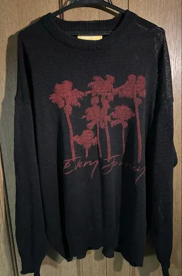 팜 트리 프린트 오버 사이즈 니트 L 상당