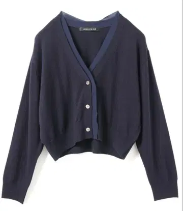 미즈이로 인드 쉬폰 프릴 V넥 가디건