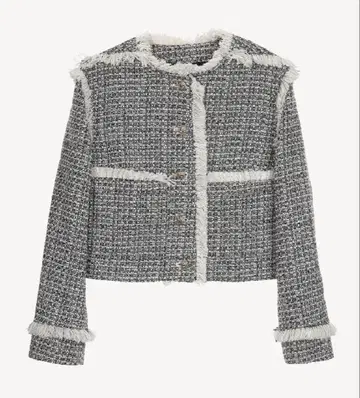 acka fringe tweed short jacket