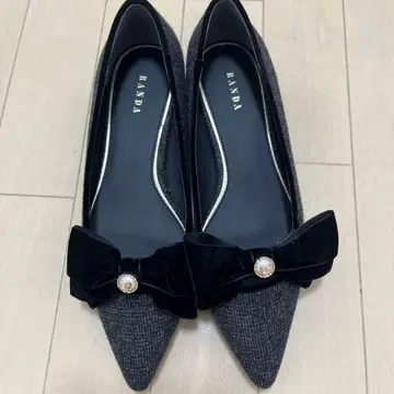 RANDA 벨로아 리본 클래시컬 플랫 펌프스