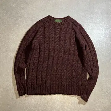 Eddie Bauer 울 니트 버건디 스웨터 에디 바우어