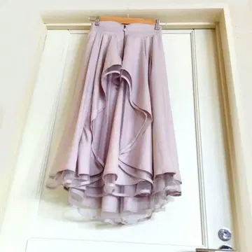 axes femme 지퍼 프릴 스커트 허리밴딩 더스티 핑크