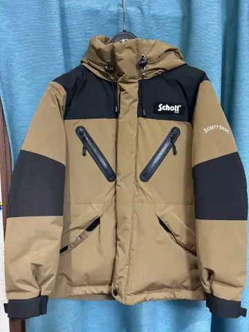 Schott 다운 자켓 XS 크림/블랙