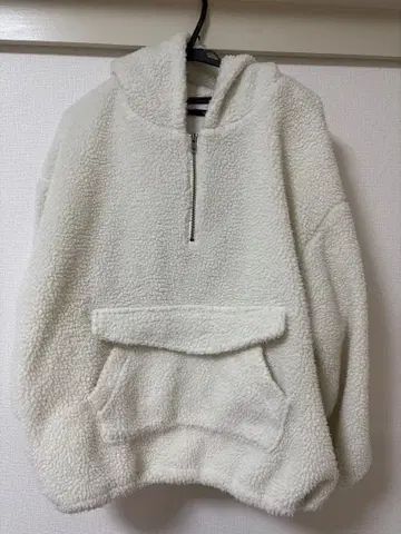 플리스 보아 자켓 보아 후드티 화이트