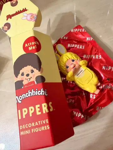 Monchhichi HIPPERS 옐로우 컬러 미니 피규어