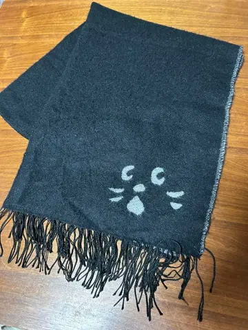 레어 냐- 네넷 대형 스톨 머플러 블랙