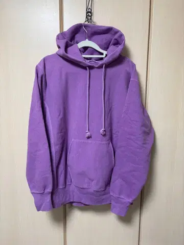 AURALEE 퍼플 후드 부착 후드티