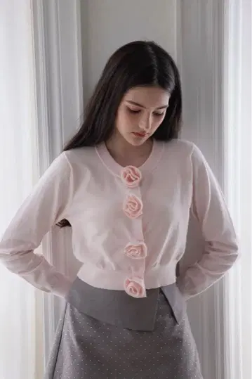 treat urself 로즈 가디건 핑크