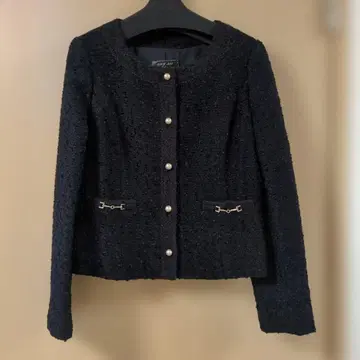 any sis 블랙 트위드 자켓