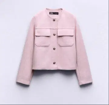 zara 핑크 노카라 자켓