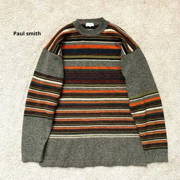 [ 새상품급 ] Paul smith 실크 혼방 니트 보더 스웨터 L