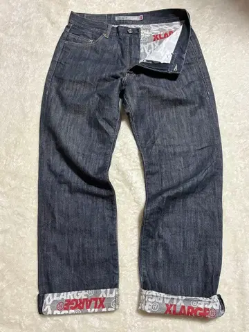 XLARGE 다크 데님 롤업 청바지 30인치