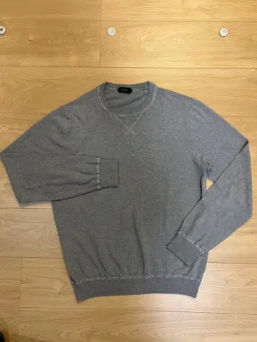 [ ZANONE ] 자노네 그레이 크루넥 코튼 스웨터