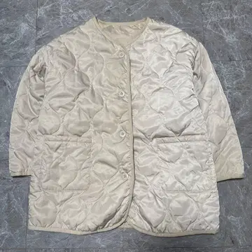 퀼팅 자켓 S 사이즈 폴리에스테르 100% 베이지 g16