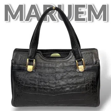 MARUEM 말 핸드백 가마구치 와일드 크로코 엠보