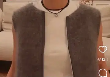 네기시 유카리 애용 론 헤르만 명품 폭스 캐시미어 베스트 그레이 XS