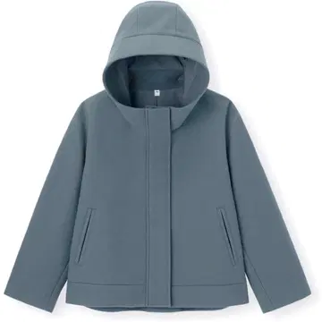 [미사용 새상품] GU 코지 멜톤 숏 후드 코트 블루 L