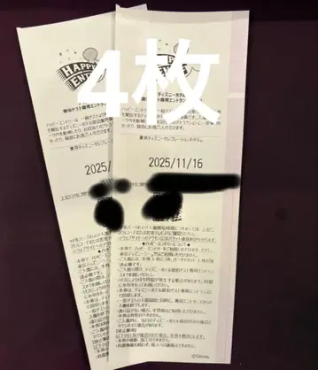 해피 응모 입장권 2025년 11월 16일 디즈니랜드