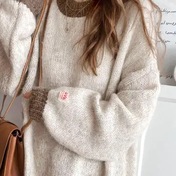 JaVa 긴팔 스웨터 베이지 브라운