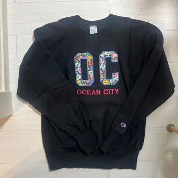 Champion 리버스 위브 L usa 블랙 꽃무늬 90s 레어